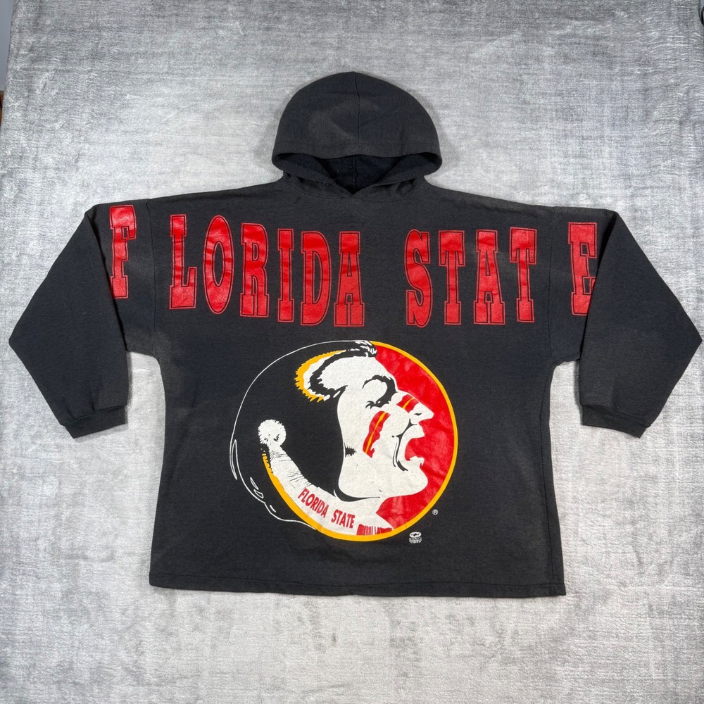Florida State FSU Seminoles Sweatshirt Mens XL Black Vintage 1993 Sharkys Hoodie
